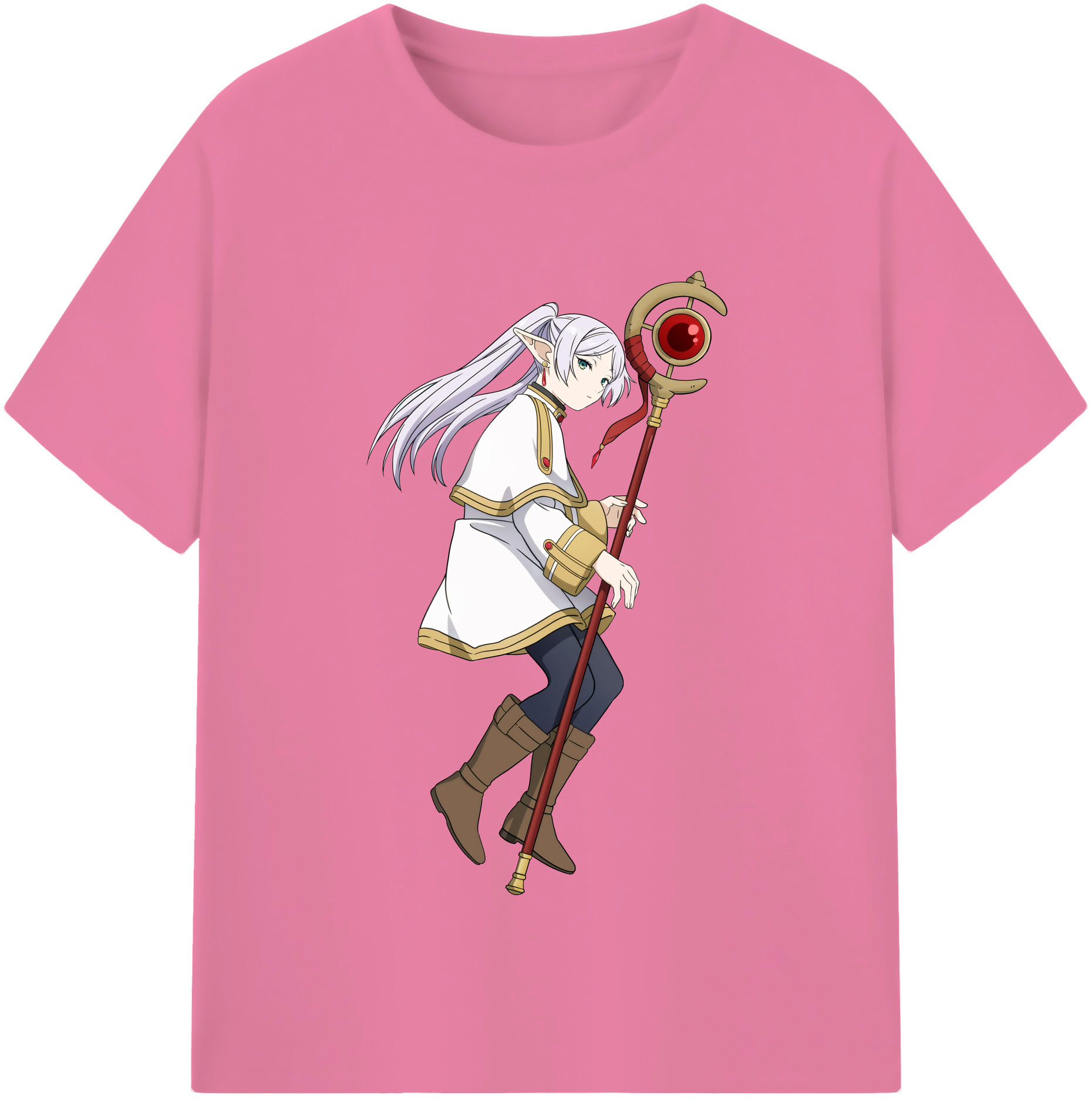 （画像用） 葬送のフリーレン Frieren 綿100％半袖Tシャツ（フロントプリント）